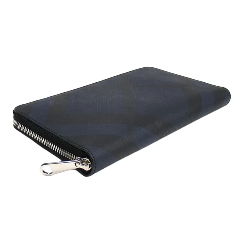 Burberry Thermoplastic Polyurethane With Polyester Cotton And Leather Patchwork Wallet Men's Marine Blue & Black-2