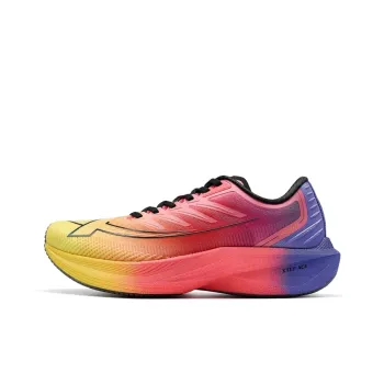 XTEP Running Shoes Men Low Top Fluorescent Buddha's Hand Yellow/Fluorescent Camellia Red