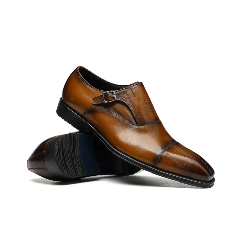 ASTON M.JAZZ Dress Shoes Men Low Top Brown/Black-4