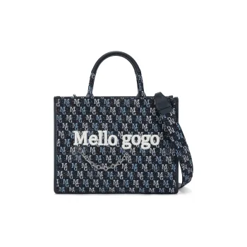 MELLO GOGO Fabric Tote Bag Shopping Bag Shoulder Bag Handbag Regular Women's Deep Sea Blue