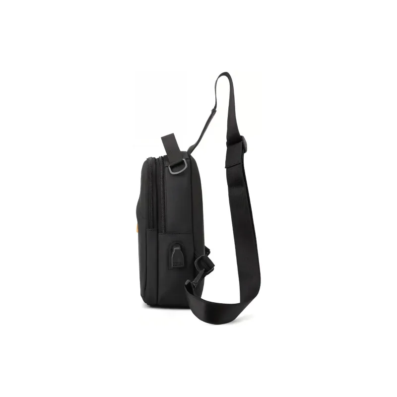 SNOOPY Nylon Shoulder Bag Crossbody Bag Casual Small Sloping Bag Regular Unisex Black/Gray-3