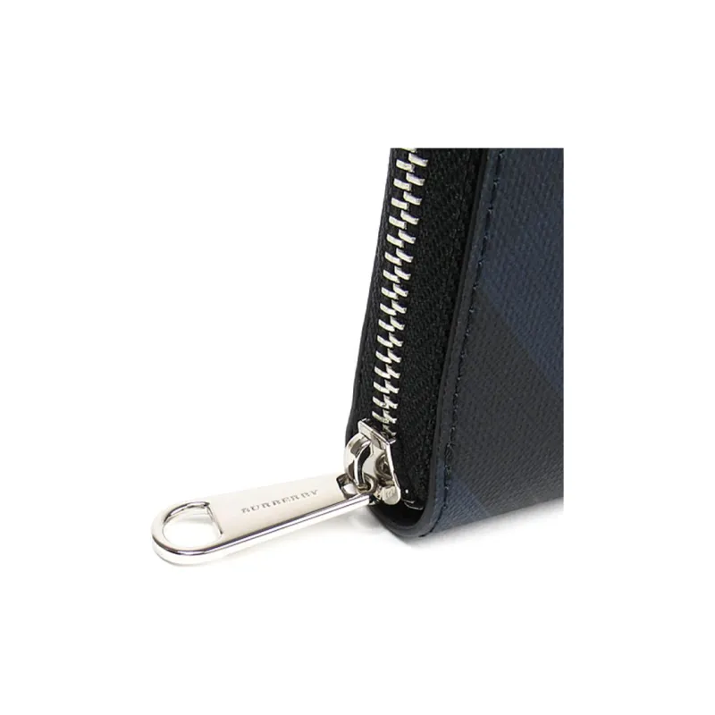 Burberry Thermoplastic Polyurethane With Polyester Cotton And Leather Patchwork Wallet Men's Marine Blue & Black-6