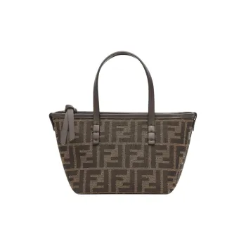 FENDI FF Calfskin Tote Bag Shopping Bag Shoulder Bag Crossbody Bag Mini Women's Brown