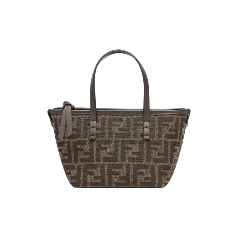 FENDI FF Calfskin Tote Bag Shopping Bag Shoulder Bag Crossbody Bag Mini Women's Brown-0