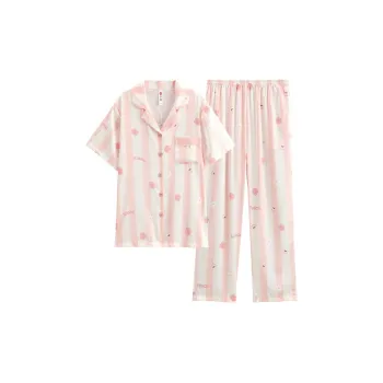 FENTENG Pajama Set Women's Pink Oranges
