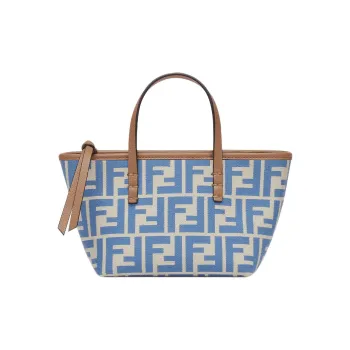 FENDI FF Calfskin Tote Bag Shopping Bag Shoulder Bag Crossbody Bag Mini Women's Light Blue