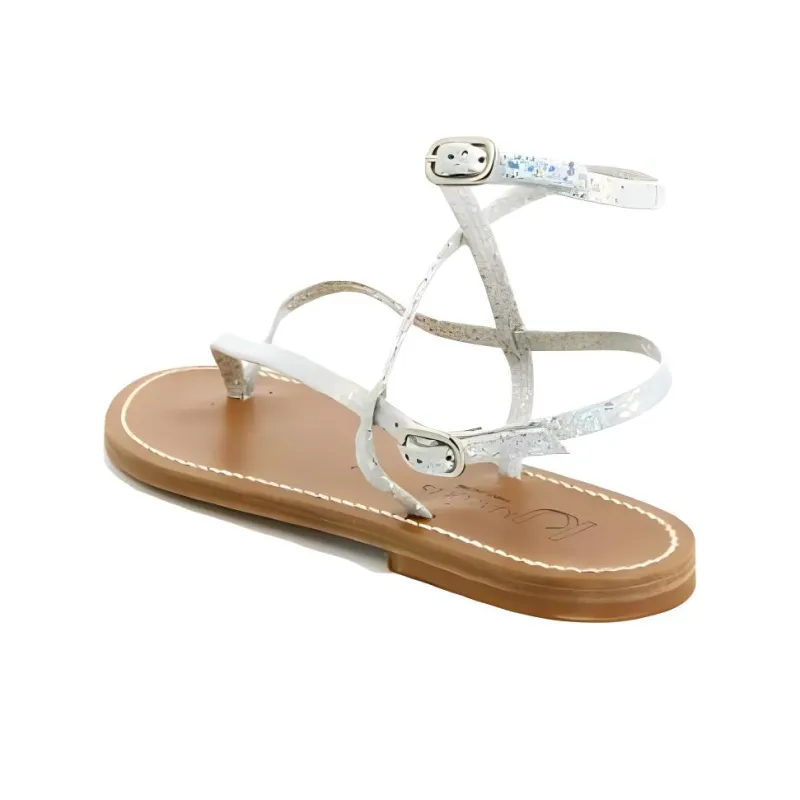 K Jacques St Tropez Strap Sandals Women's Silver-3