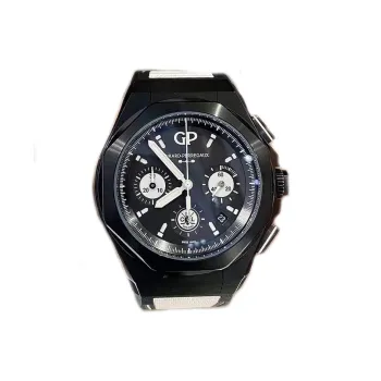 GP Laurel Series Automatic Mechanical Movement Men's Watches Watch 44mm Black Dial Titanium Watch Case Rubber Strap