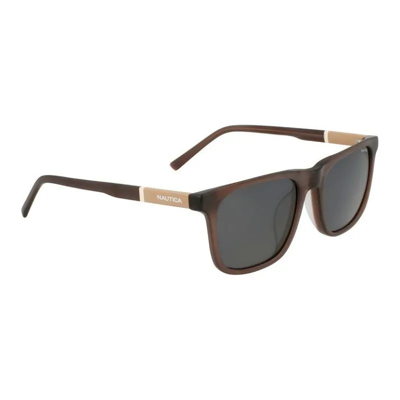NAUTICA Plate Frame Square Sunglasses Unisex Brown-2