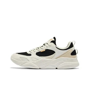 Erke Drifting Moon Durable Breathable Low Top Casual Shoes Men's Jet Black Microcrystal White