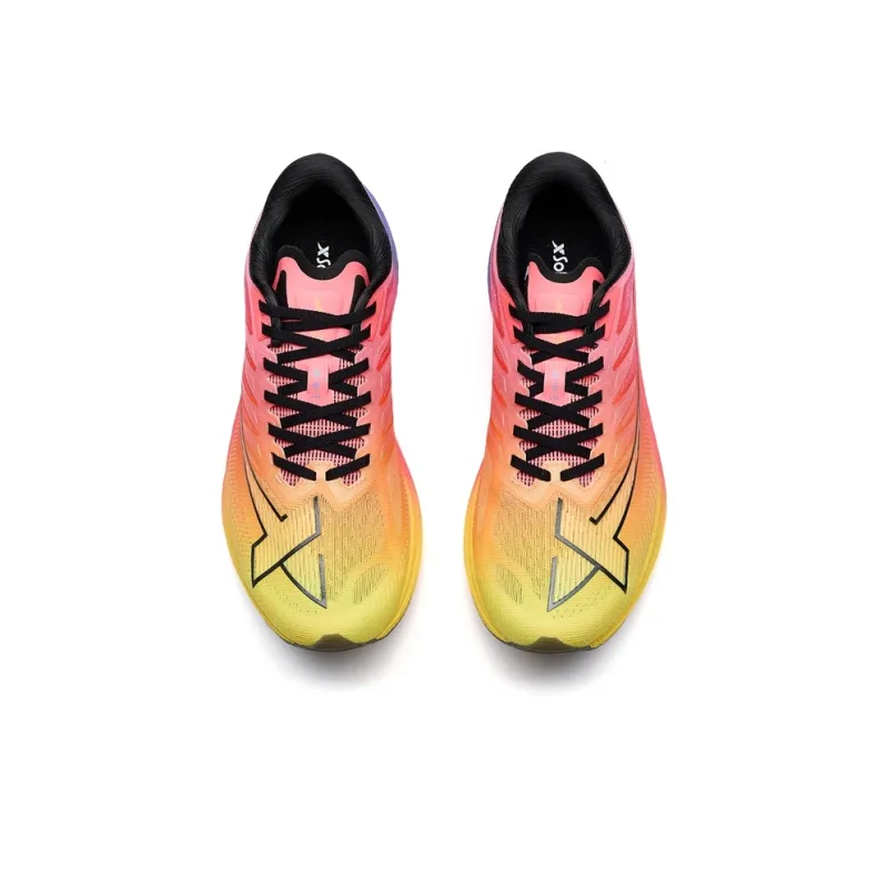 XTEP Running Shoes Men Low Top Fluorescent Buddha's Hand Yellow/Fluorescent Camellia Red-3