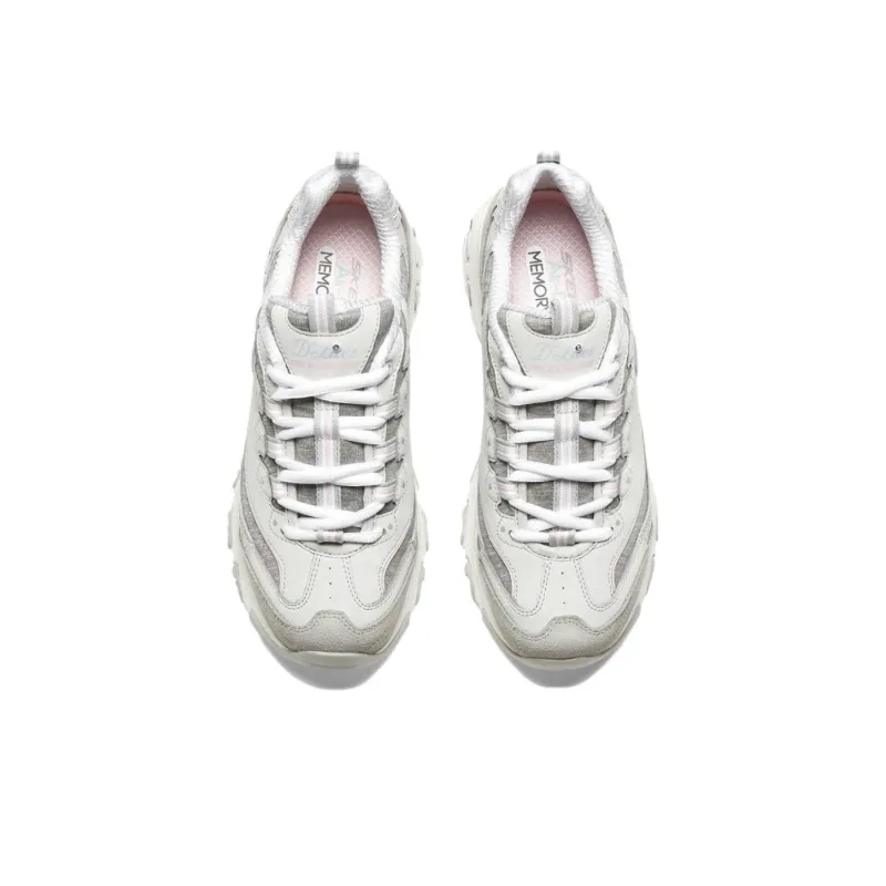 Skechers DLITES WOMEN Cushioning Low Top Chunky Sneakers Women's Gray Pink-3