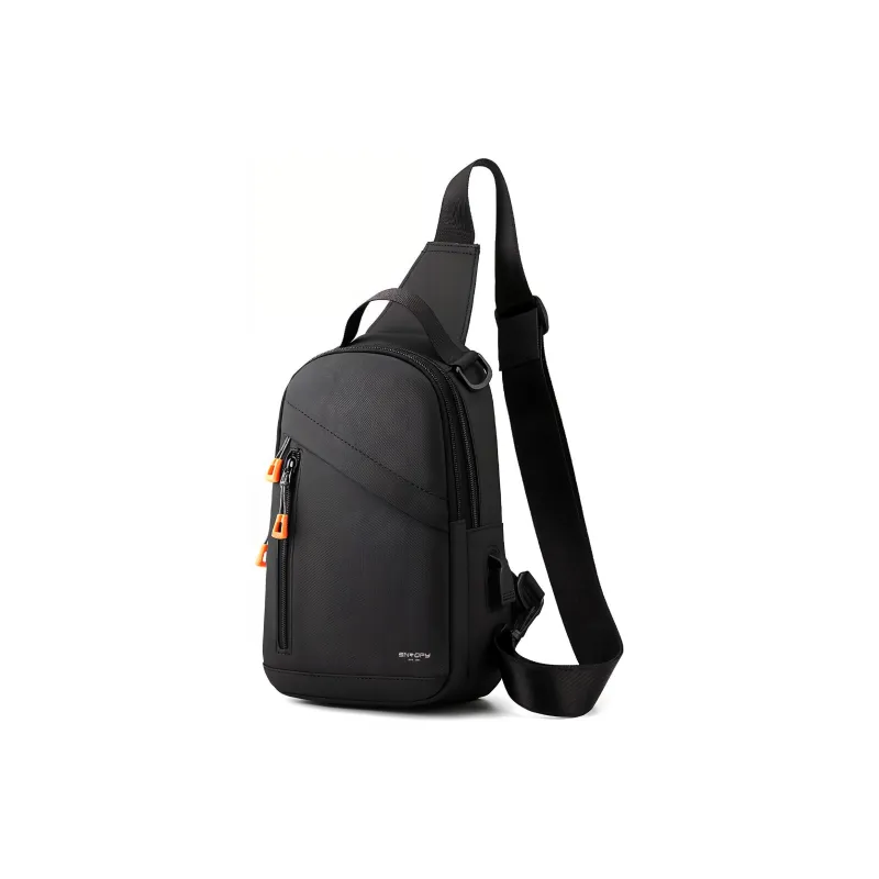 SNOOPY Nylon Shoulder Bag Crossbody Bag Casual Small Sloping Bag Regular Unisex Black/Gray-1