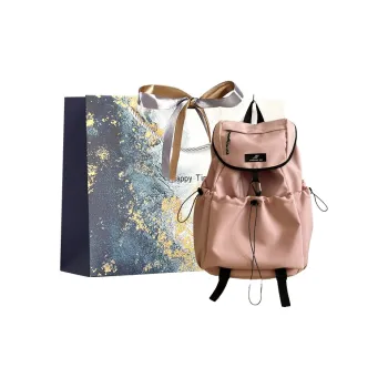 Iman's House Nylon Fabric Backpack Women's Pink/Blue/White/Black