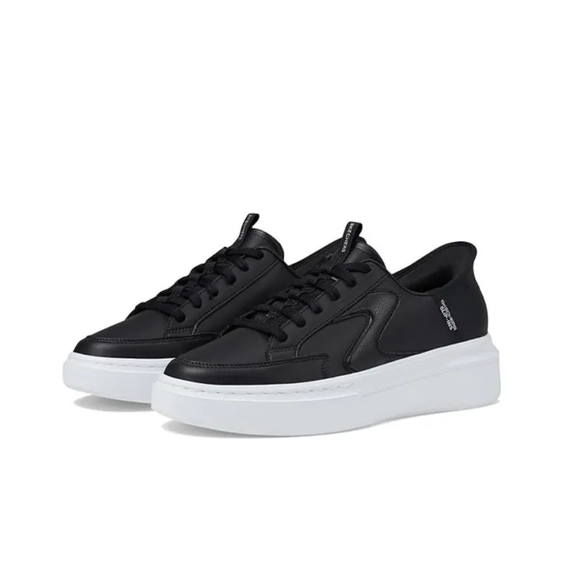 Skechers Court Classics Cushioning Lightweight Breathable Low Top Skateboard Shoes Women's Black White-1