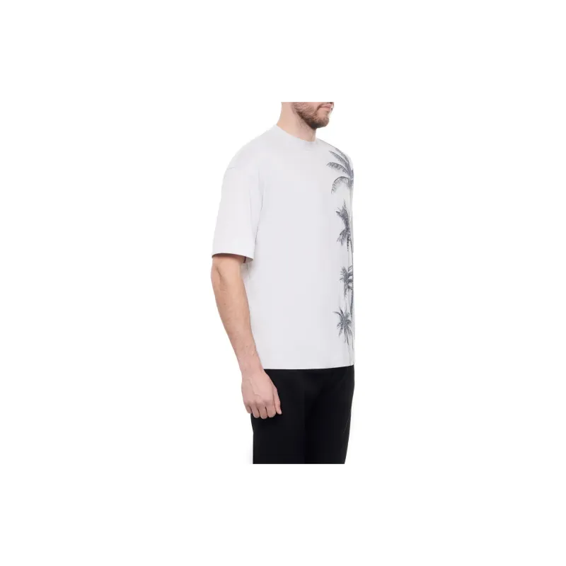 EMPORIO ARMANI Palm Tree print Cotton T shirt-2