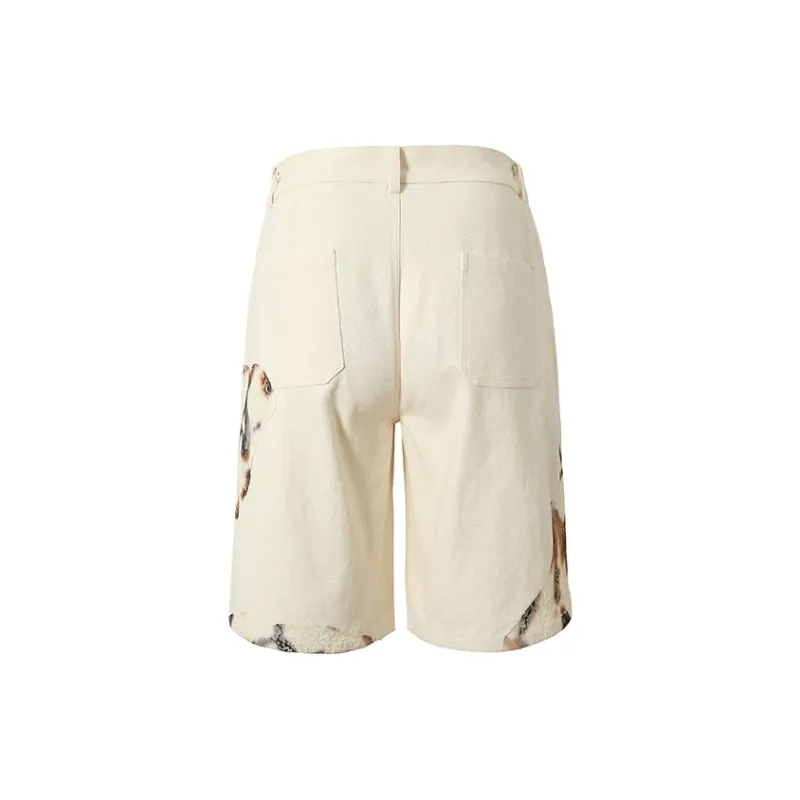 YADcrew Casual Shorts Unisex Ecru-1
