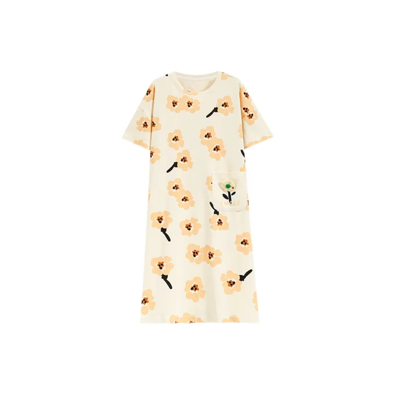 Tianmicat Nightgown Women's Custard-0