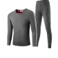 Thermal Underwear Tops+Long Johns (Dark Heather Gray) Thickened and Fleece-Lined/3A Antibacterial/Invisible Crew Neck