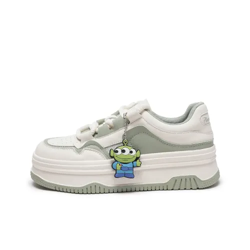 Disney X Hotwind Toy Story Series Skateboard Shoes Women's Low-Top Beige/Green