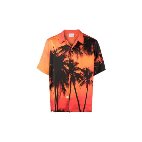 Blue Sky Inn Sunset-print Short Sleeve Shirt