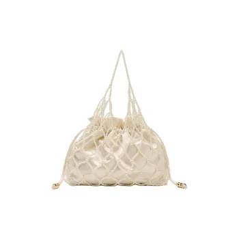 ZARA Polyamide With Polyester Handbag Small Size Women's Pearl Gray