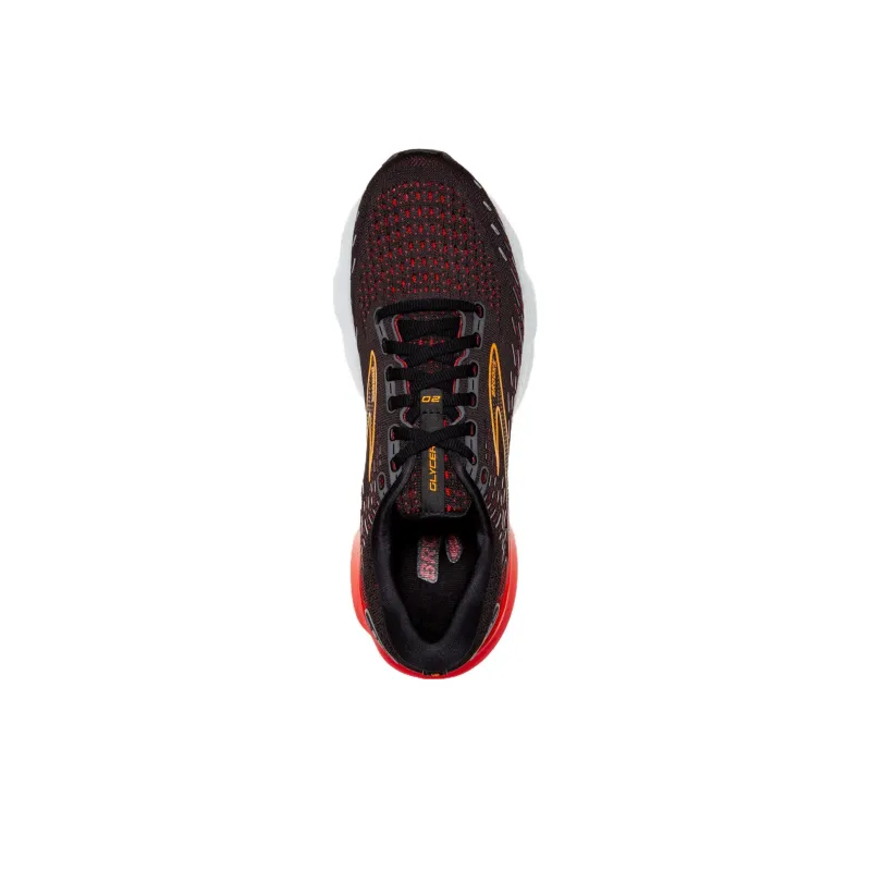 Brooks Glycerin 20 Slip-Resistant Low-Top Casual Running Shoes Men's Black Red-2