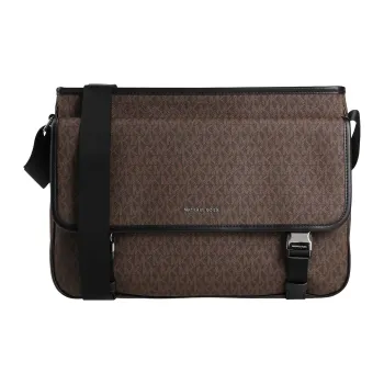 MICHAEL KORS MK Cooper Artificial Leather Shoulder Bag Crossbody Bag Large Size Men's Dark Brown