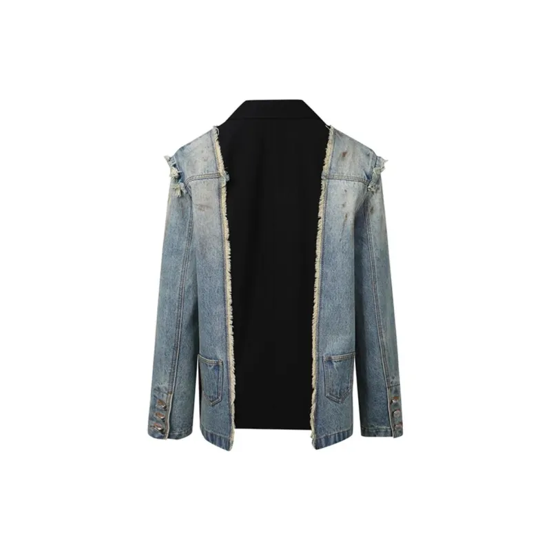 JAC FLEURANT Denim Jacket Women's Blue-1