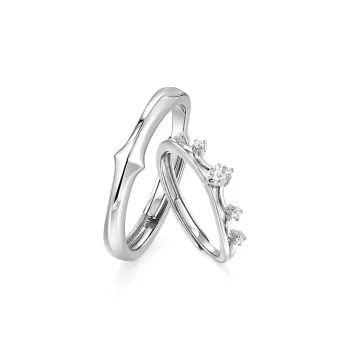 KADER 925 Sterling Silver Rings Unisex Silver white Gift Box