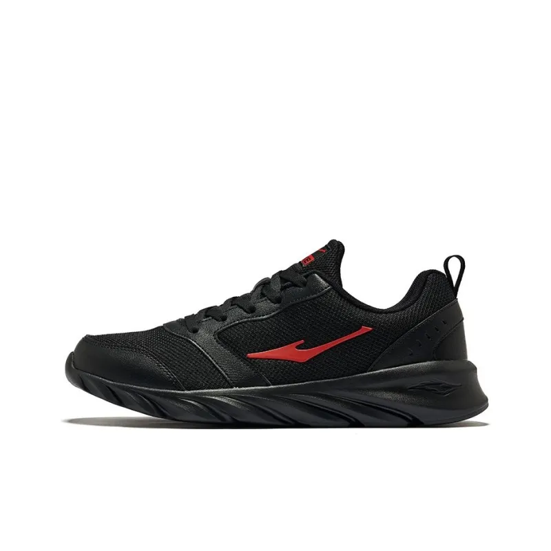Erke Durable Breathable Low Top Running Shoes Men's Jet Black Red-0