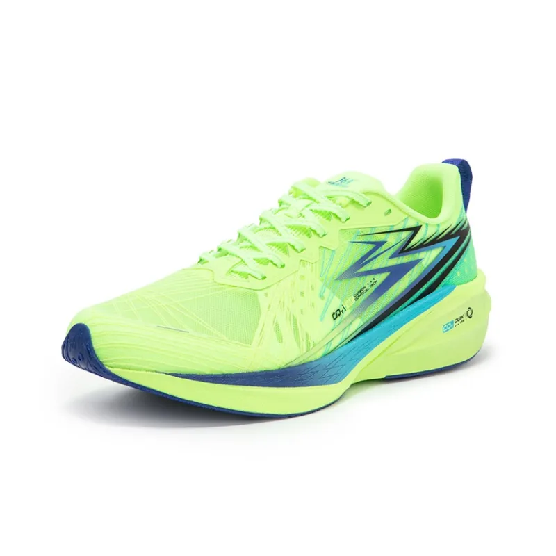 361° Cushioning Breathable Low Top Sprint Running Shoes Men's Green Blue-1