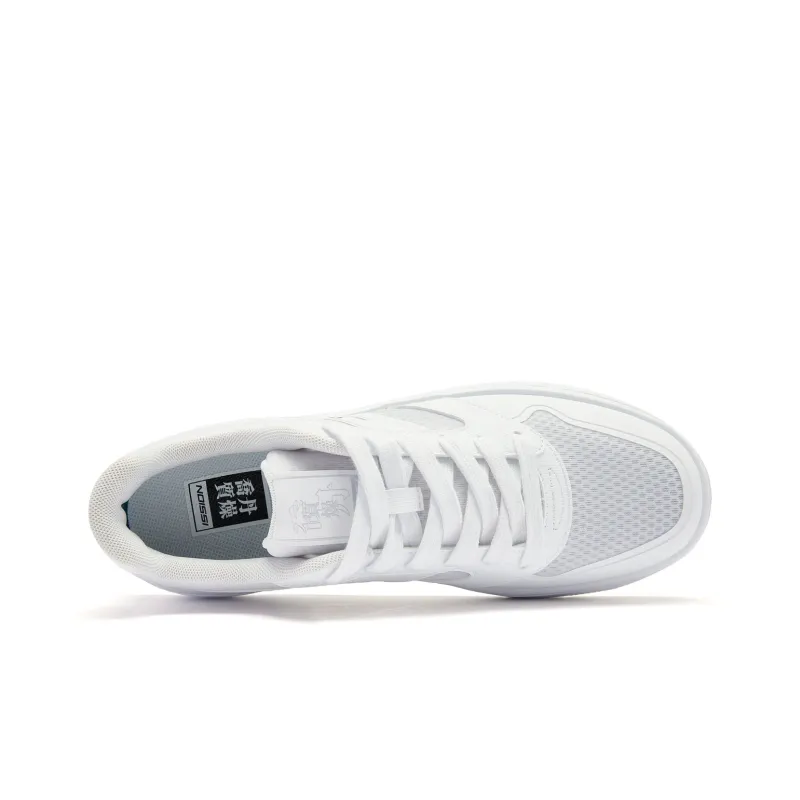 QIAODAN Height Increasing Abrasion Resistant Lightweight Slip Resistant Low Top Skateboard Shoes Men's Jordan White-3