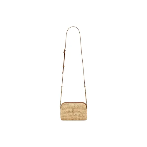 SAINT LAURENT skirt Raffia With Calfskin And Cow Leather Shoulder Bag, Crossbody Bag Unisex Beige