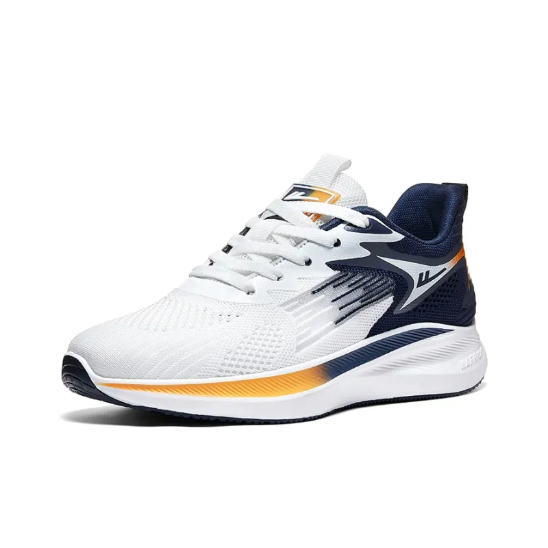 Warrior Cushioning Rebound Breathable Low Top Casual Running Shoes Men's White Dark Blue-1