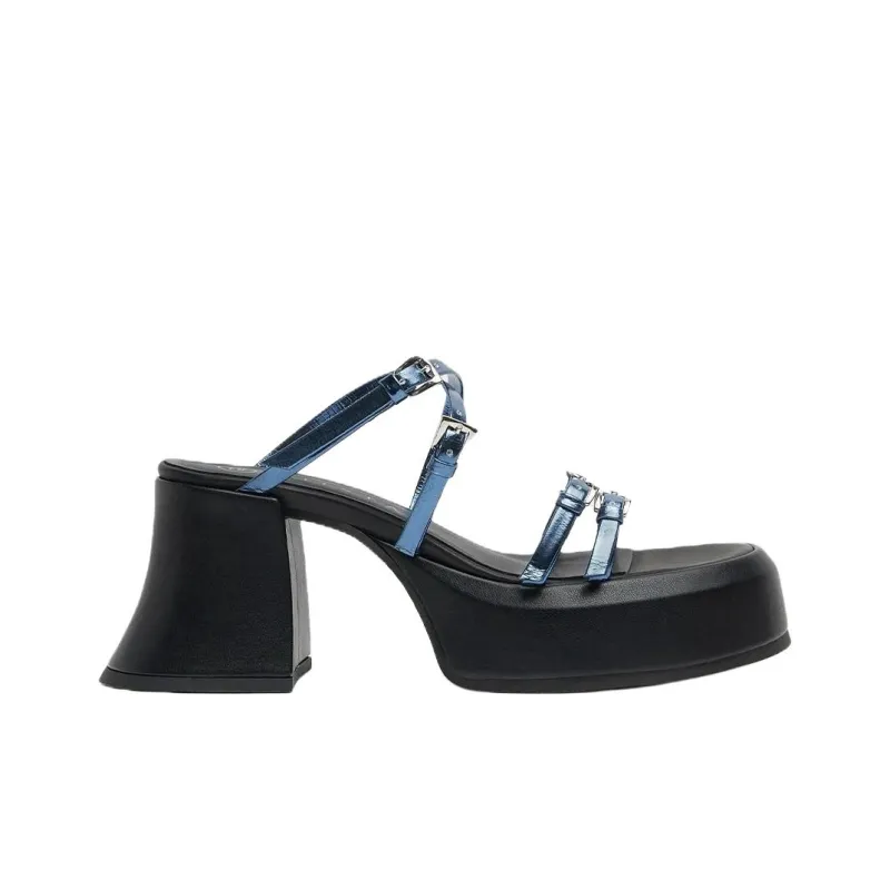 MIISTA Slide Slippers Women's Blue-1