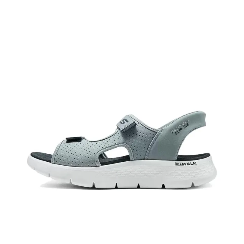 Skechers Go Walk Fle One Strap Sandals Men's Gray Blue-0
