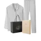 Women's Long-Sleeved Top+Pants Clothing Sets (Light Gray Green)-Pure Cotton Comfort/Lapel Top/Medium Thickness Clothing Sets