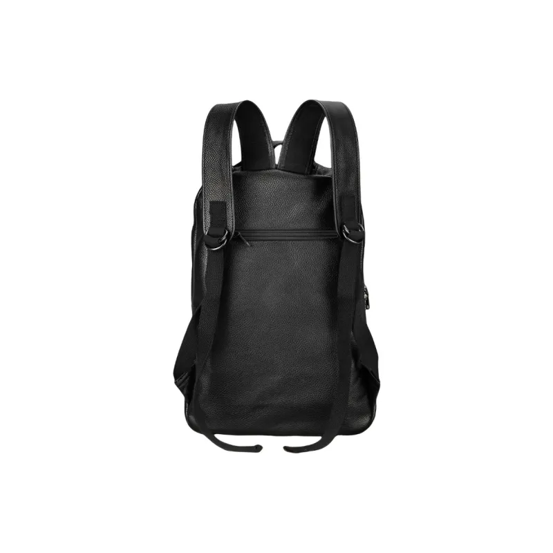 CMLZIUA Top Grain Cow Leather Backpack Regular Unisex Black-3