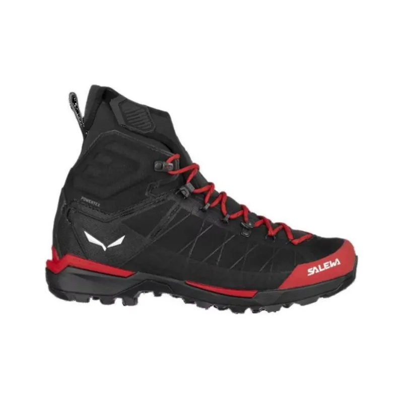 SALEWA Cushioned Anti-Slip Wear-Resistant And Water-Resistant Mid-Top Trekking Shoes Women's Red Black-1
