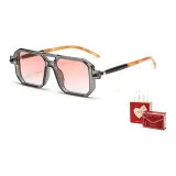 Transparent Gray Frame with Transparent Pink Lens+Gift Box (TY0038-4LW)