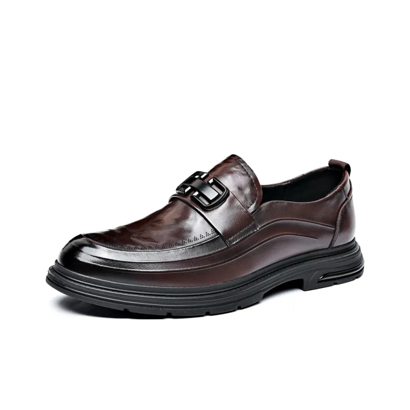 XIAOTOULANG Dress Shoes Men Low Top Black/Brown-11