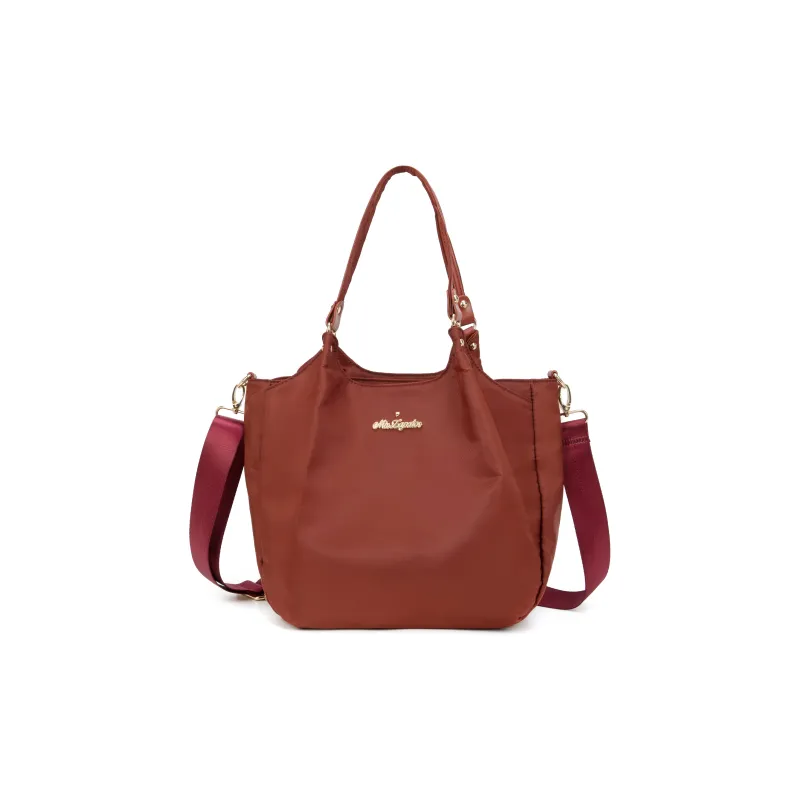 MISZAPATOS Nylon Shoulder Bag Regular Women's Khaki Brown/Navy Blue/Light Gray/Burgundy/Classic Black-6