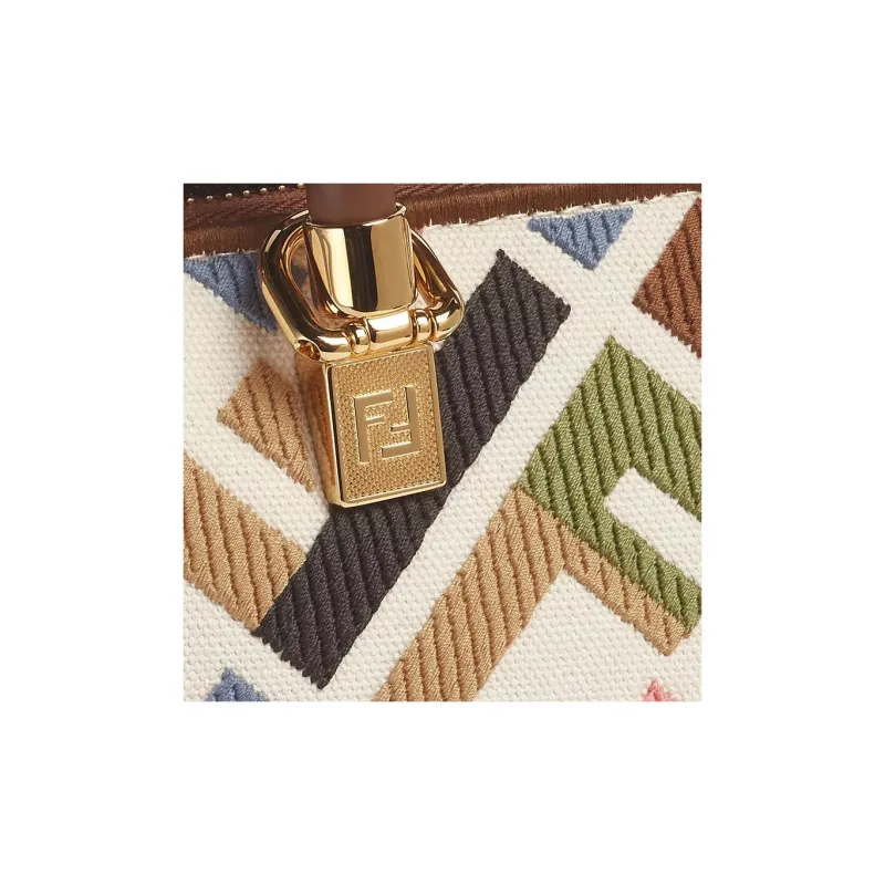 FENDI By The Way Series Embroidered Canvas Handbag Shoulder Bag Crossbody Bag Mini Women's Multicolor-4