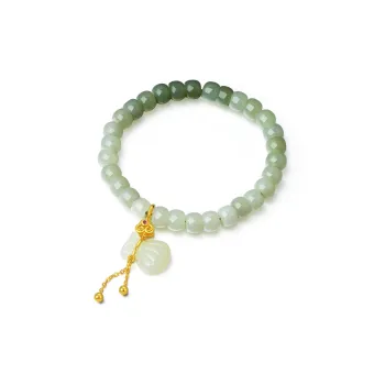 CHOW TAI SENG Hetian Jade Bracelets Women's Pale Greenish White Jade