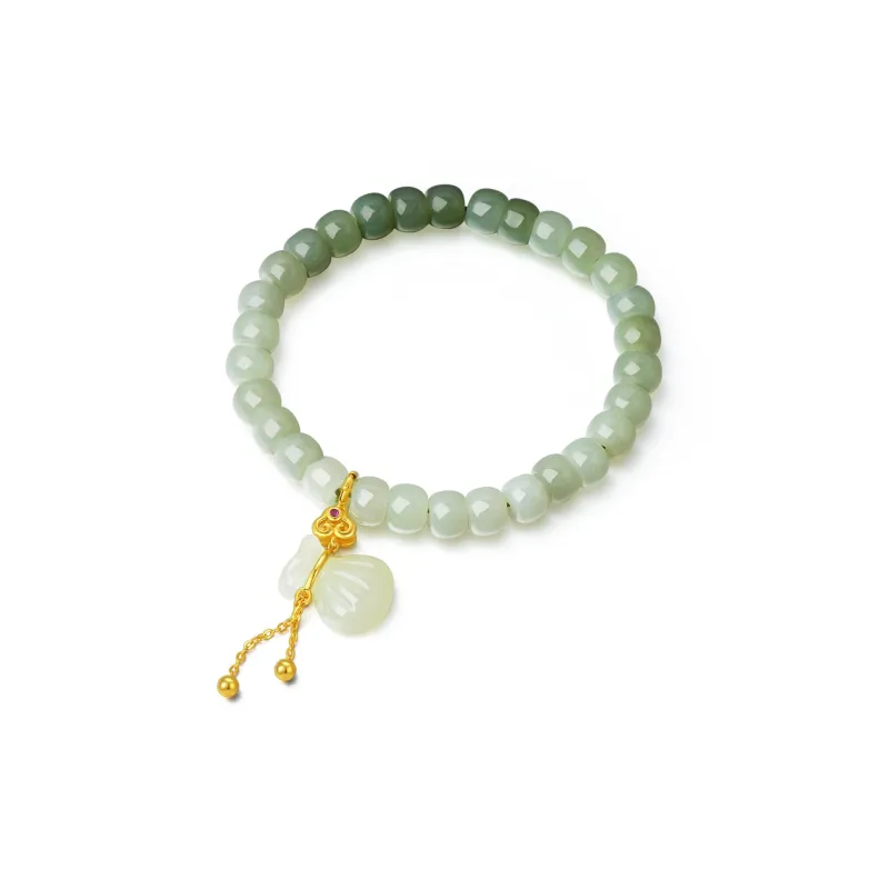CHOW TAI SENG Hetian Jade Bracelets Women's Pale Greenish White Jade-0