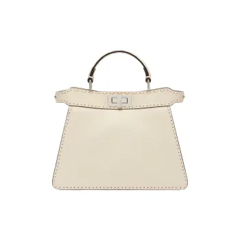 FENDI Peekaboo ISeeU Calfskin Shoulder Bag Crossbody Bag Handbag Small Size Women's Pink