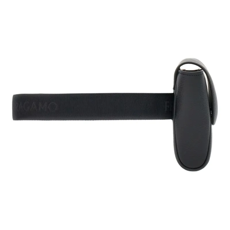 FERRAGAMO Stamped Calfskin Fanny Pack Men's Black-1