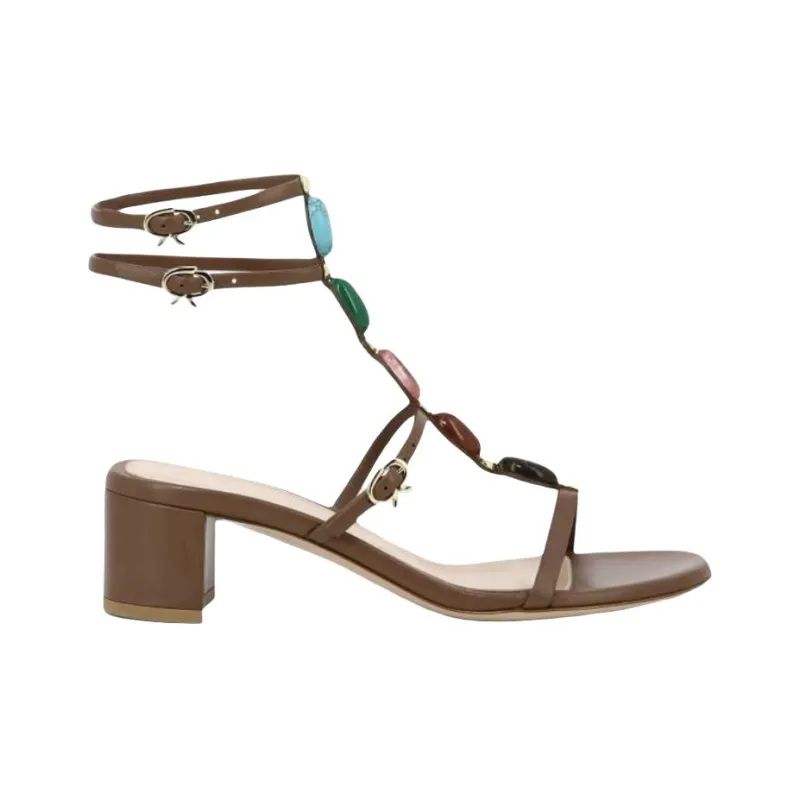 GIANVITO ROSSI Strap Sandals 5.5cm Women's Brown-1