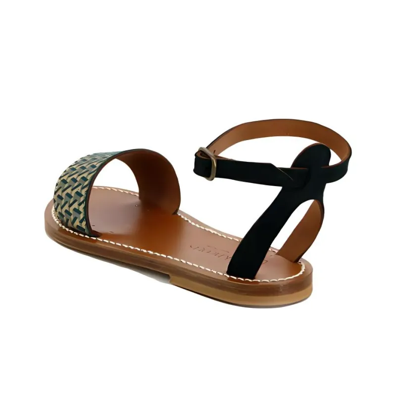 K Jacques St Tropez Strap Sandals Women's Green-2